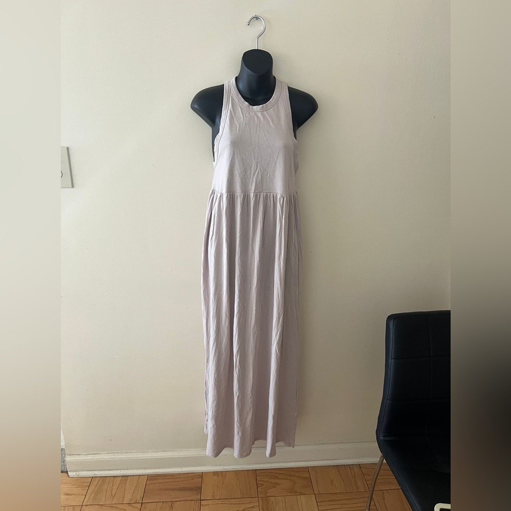 NINETY PERCENT Gathered Cotton Maxi Dress